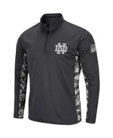 Men's Colosseum Charcoal Notre Dame Fighting Irish Oht Military-Inspired Appreciation Digi Camo Quarter-Zip Jacket