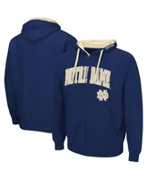 Men's Colosseum Navy Notre Dame Fighting Irish Big and Tall Full-Zip Hoodie