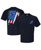 Men's Hendrick Motorsports Team Collection Navy Kyle Larson Exclusive Tonal Flag T-shirt