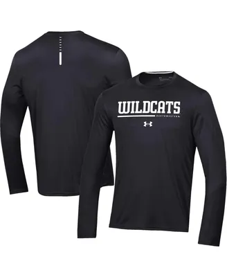 Men's Under Armour Black Northwestern Wildcats 2022 Sideline Training Performance Long Sleeve T-shirt