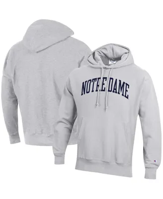 Men's Champion Heathered Gray Notre Dame Fighting Irish Big and Tall Reverse Weave Fleece Pullover Hoodie Sweatshirt