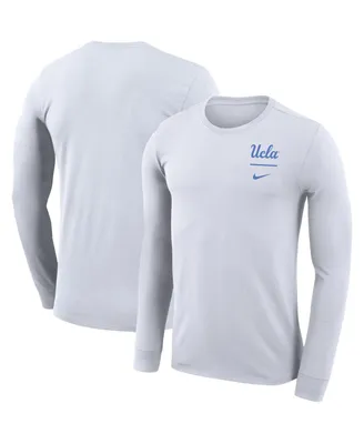 Men's Nike White Ucla Bruins Logo Stack Legend Performance Long Sleeve T-shirt