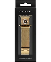 Coach Women's Gold-Tone Mesh Tea Rose Charm Strap for Apple Watch, 38, 40, 41mm