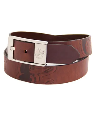 Men's Brown Baltimore Orioles Brandish Leather Belt