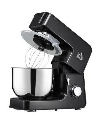 Homcom 6 Qt Stand Mixer with 6+1P Speed, 600W Tilt Head Kitchen Electric Mixer with Stainless Steel Beater, Dough Hook and Whisk for Baking Bread, Cak