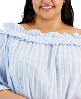 Tommy Hilfiger Plus Off-The-Shoulder Top