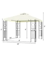 2 Tier 10'x10' Patio Gazebo Canopy Tent Steel Frame Shelter Awning