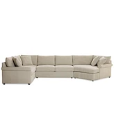 Closeout! Wrenley 170" 3-Pc. Fabric Sectional Cuddler Chaise Sofa, Created for Macy's
