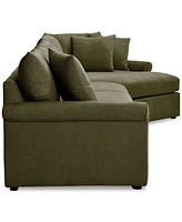 Closeout! Wrenley 166" 3-Pc. Fabric Cuddler Chaise Sectional Sofa, Created for Macy's