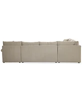 Closeout! Wrenley 137" 5-Pc. Fabric L-Shape Modular Sleeper Sectional Sofa, Created for Macy's