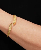 Polished Fancy Bypass Bangle Bracelet in 14k Gold