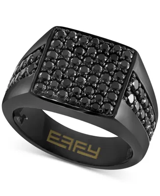 Effy Men's Black Spinel Cluster Ring (2-1/2 ct. t.w.) in Black Pvd-Plated Sterling Silver