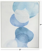Rosemary Lane Canvas Overlapping Circle Abstract Framed Wall Art with White Frame, 37" x 1" x 37"