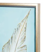 Rosemary Lane Canvas Tropical Leaf Framed Wall Art with Gold-Tone Frame, 30" x 1" x 40"