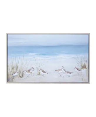 Rosemary Lane Canvas Bird Framed Wall Art with Silver-Tone Frame, 55" x 2" x 27"
