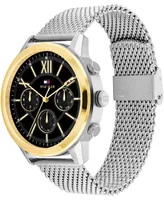 Tommy Hilfiger Men's Quartz Multifuntcion Silver Stainless Steel Mesh Bracelet Watch 44mm