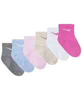 Nike Baby Boys or Girls Assorted Ankle Socks, Pack of 6