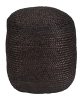 Zuo 18" Braided Jute Lillian Boho Chic Ottoman