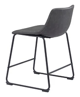 Zuo 35" each, Set of 2 Steel, Polyurethane Smart Counter Chair