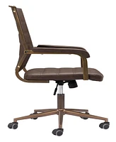Zuo 41" Steel, Polyurethane Auction Swivel Base Office Chair