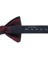 Trafalgar Men's Kincade Red Blackwatch Plaid Silk Bow Tie