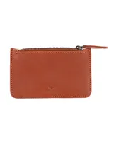 Trafalgar Men's Sergio Front Pocket Leather Zipper Pouch