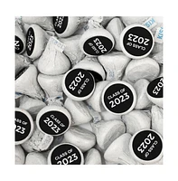 Just Candy 100 Pcs Black Graduation Candy Hershey's Kisses Milk Chocolate (1lb, Approx. 100 Pcs)