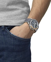 Tissot Men's Swiss Chronograph Seastar 1000 Gray Textile Strap Watch 46mm