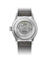 Mido Men's Swiss Automatic Multifort Gray Textile Strap Watch 42mm