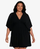 Lauren Ralph Plus Tunic Swim Cover-Up Dress