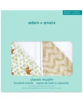 aden by aden + anais Baby Boys or Baby Girls Hooded Towels, Pack of 2