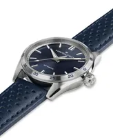 Hamilton Women's Swiss Automatic Jazzmaster Performer Blue Leather Strap Watch 34mm