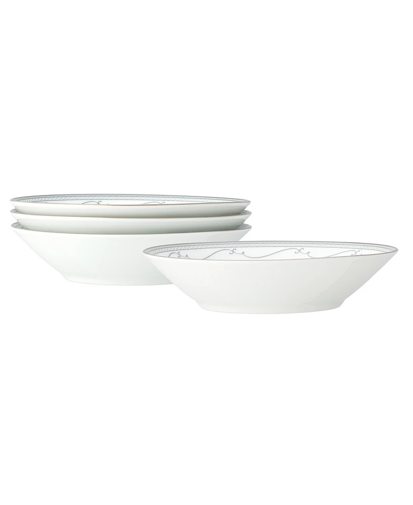 Noritake Satin Flourish 4 Piece Fruit Bowl Set, Service for 4