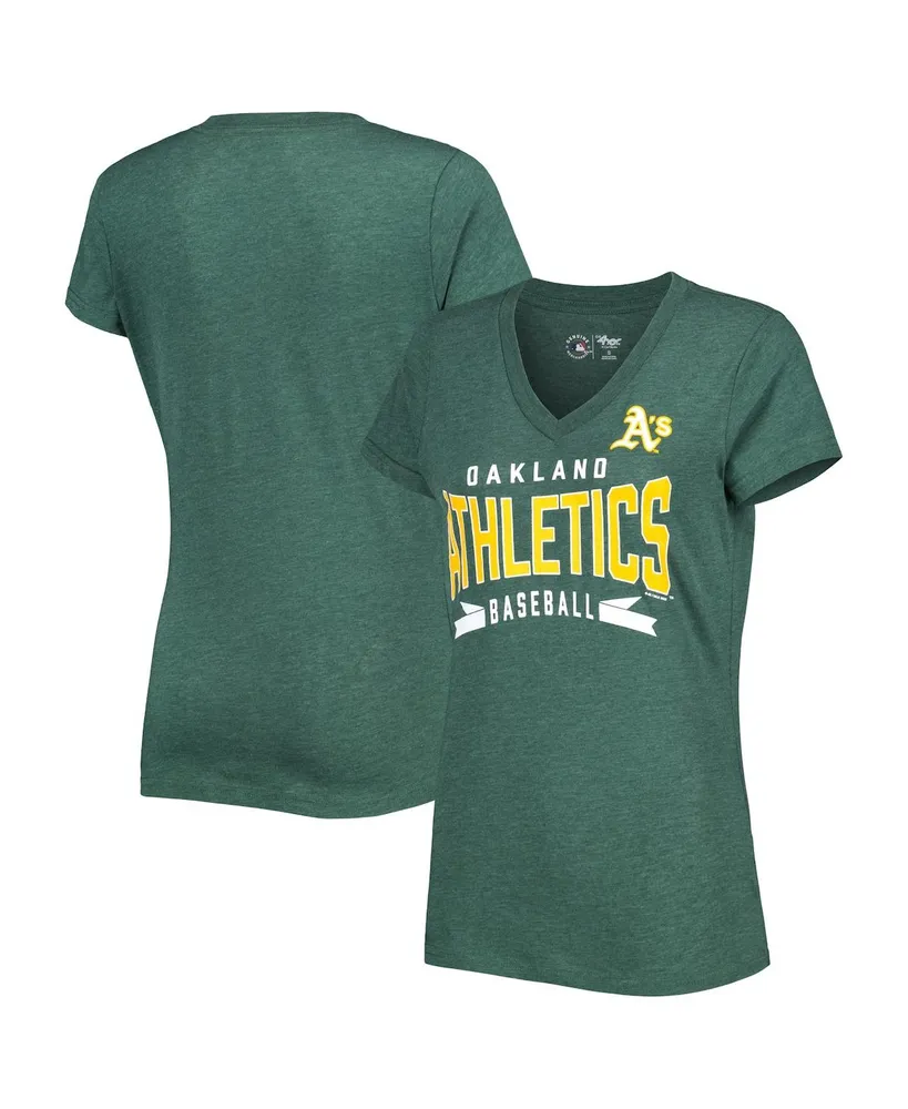 Women's G-iii 4Her by Carl Banks Green Oakland Athletics Dream Team V-Neck T-shirt