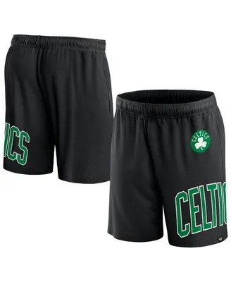 Men's Fanatics Black Boston Celtics Free Throw Mesh Shorts