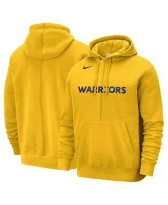 Men's Nike Gold Golden State Warriors Courtside Versus Stitch Split Pullover Hoodie