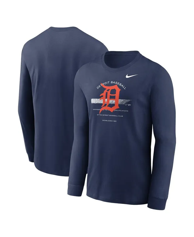 Nike Men's Navy Detroit Tigers Over Arch Performance Long Sleeve T-shirt -  ShopStyle