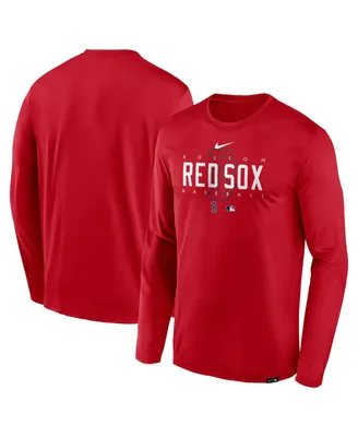 Men's Nike Red Boston Sox Authentic Collection Team Logo Legend Performance Long Sleeve T-shirt