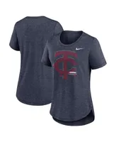 Women's Nike Heather Navy Minnesota Twins Touch Tri-Blend T-shirt