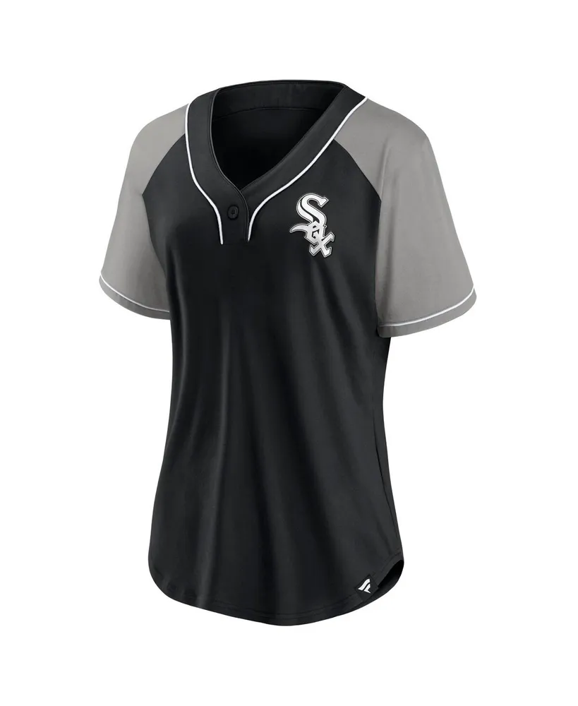 Women's Fanatics Black Chicago White Sox Ultimate Style Raglan V-Neck T-shirt