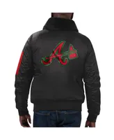 Men's Starter x Ty Mopkins Black Atlanta Braves History Month Satin Full-Zip Jacket