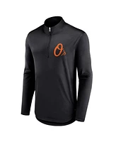 Men's Fanatics Black Baltimore Orioles Tough Minded Quarter-Zip Jacket