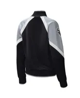 Women's Starter Black Chicago White Sox Touchdown Raglan Full-Zip Track Jacket