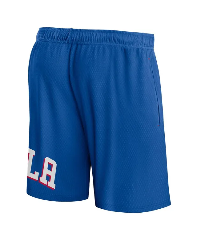 Men's Fanatics Branded Blue New York Knicks Free Throw Mesh Shorts