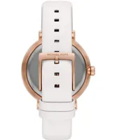 Michael Kors Women's Addyson Quartz Three-Hand White Leather Watch 40mm