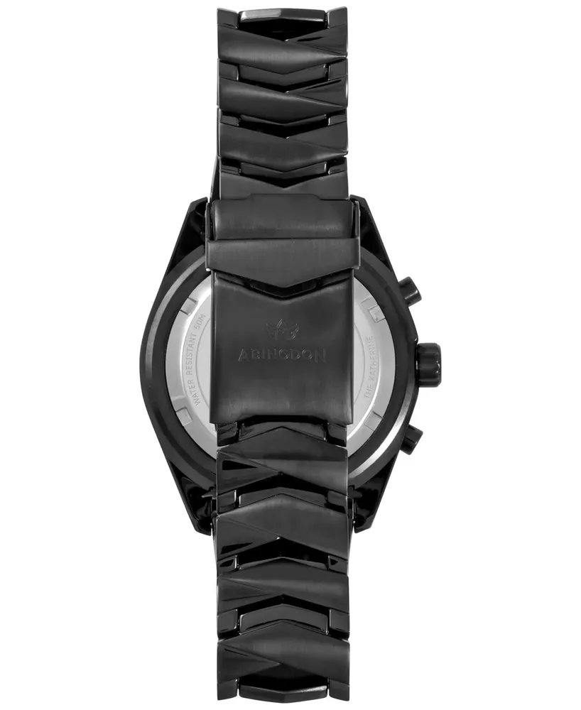 Abingdon Co. Katherine Women's Chronograph Black Ion Plated Stainless Steel Bracelet Watch 40mm