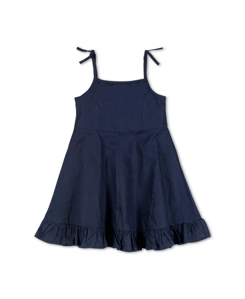 Hope & Henry Big Girls Sleeveless Bow Shoulder Flounce Sundress