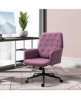 Vinsetto Modern Mid-Back Tuft Fabric Computer Gaming Desk Chair