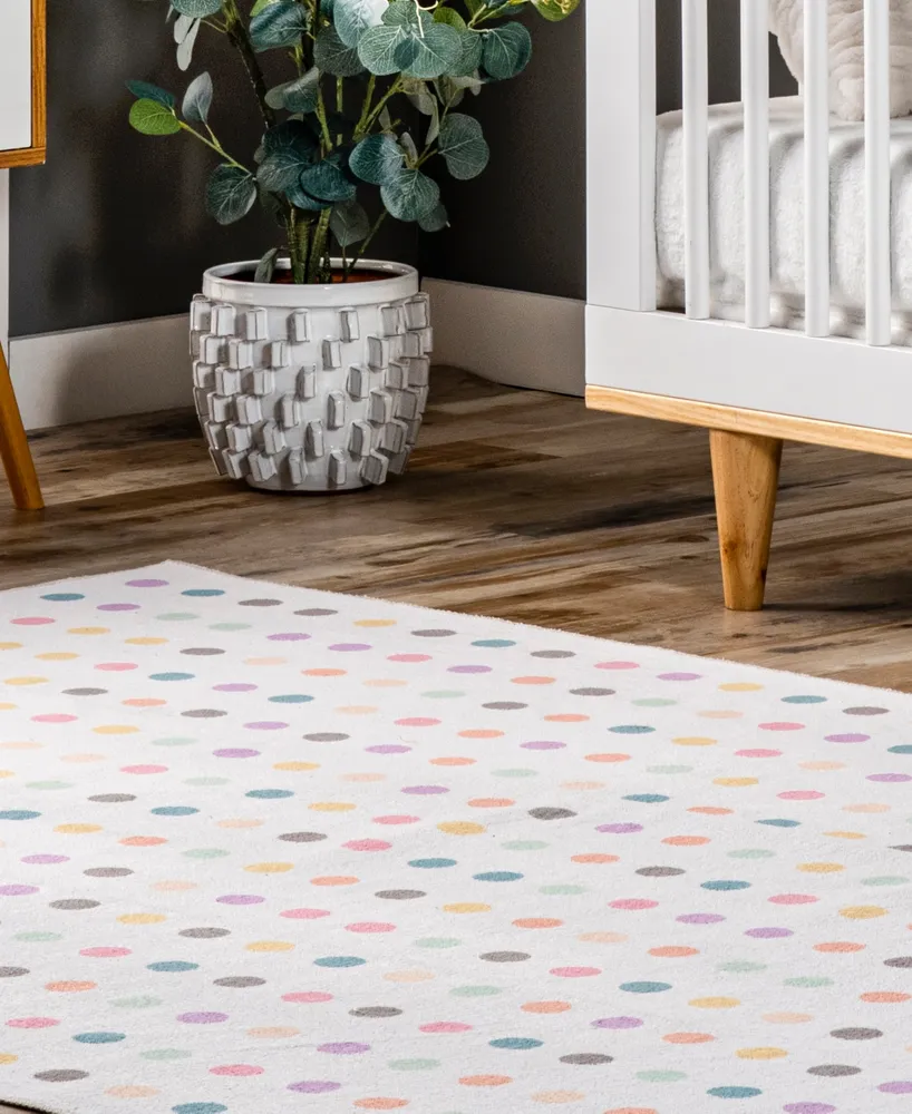 nuLoom Aurora Larissa Washable Kids Polka Dot 3' x 5' Area Rug