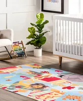 nuLoom Aurora Paxton Washable Kids Zoo Nursery or Playroom 8' x 10' Area Rug